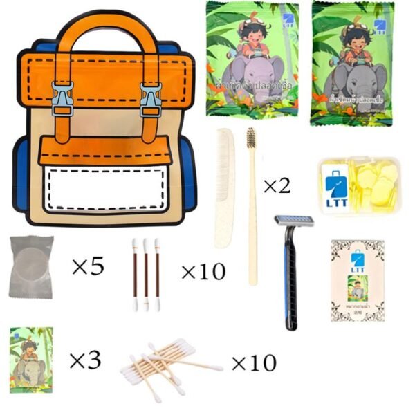 แปรงสีฟันที่ใช้แล้วทิ้งผ้าขนหนูอัดเม็ด ผ้าเช็ดหน้าอัดเม็ด เหมาะสำหรับการเดินทาง พักโรงแรม แพ็กเกจท่องเที่ยวนี้เหมาะสําหรับทั้งชายและหญิง - Image 2