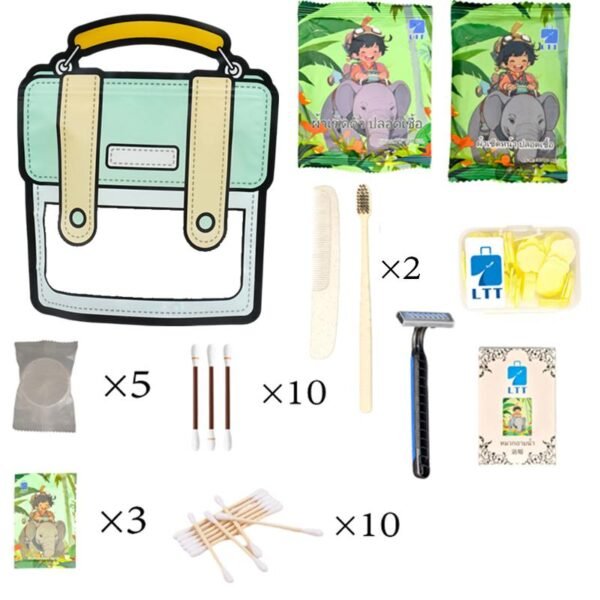 แปรงสีฟันที่ใช้แล้วทิ้งผ้าขนหนูอัดเม็ด ผ้าเช็ดหน้าอัดเม็ด เหมาะสำหรับการเดินทาง พักโรงแรม แพ็กเกจท่องเที่ยวนี้เหมาะสําหรับทั้งชายและหญิง - Image 5